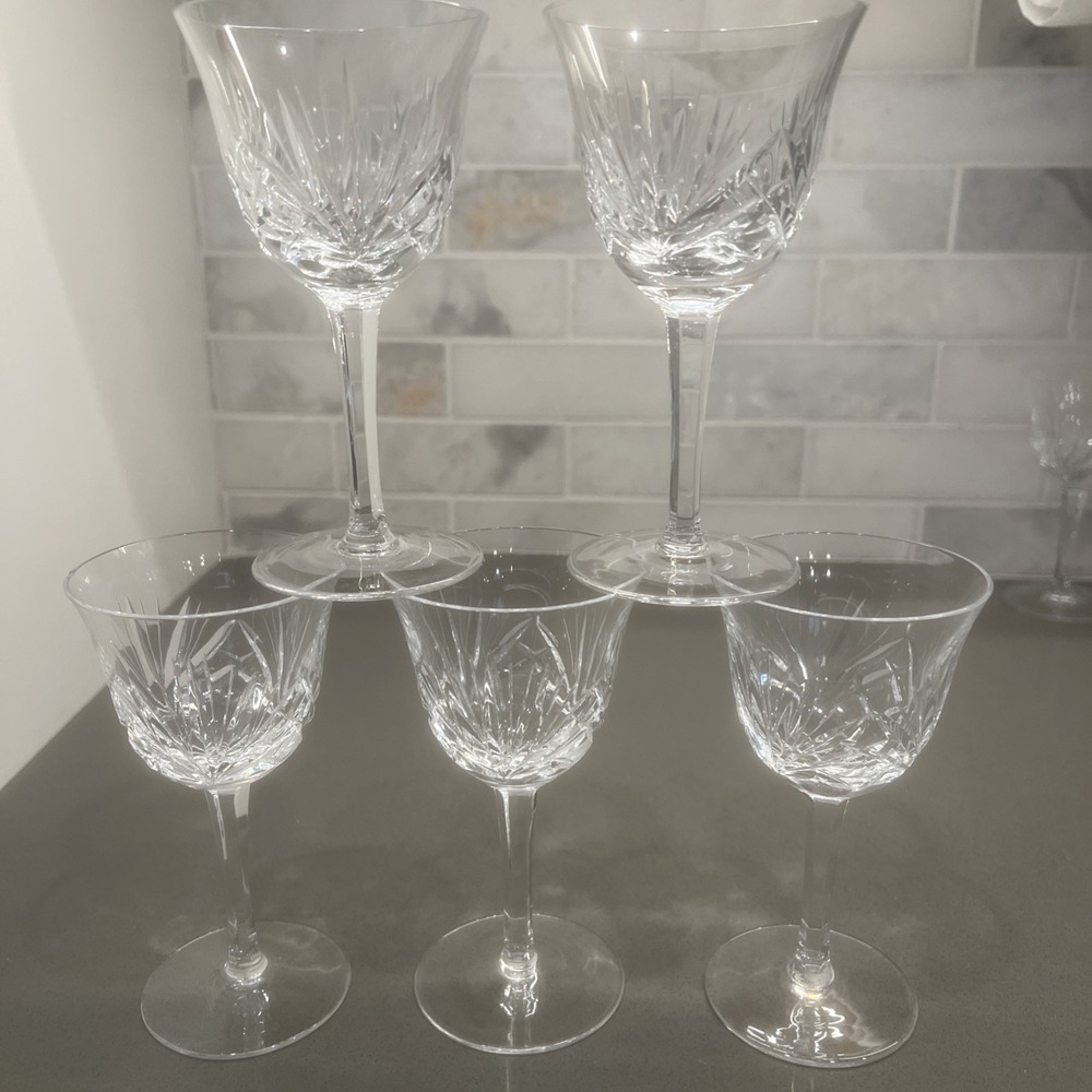 5 Nachtmann Nierstein Crystal Cherrywood Hand Cut Crystal Wine Glass Gorham 5.75